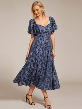 Elegant Swwtheart Velvet Tea Length Wedding Guest Dress